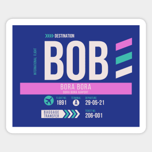 Bora Bora (BOB) Airport Code Baggage Tag D Sticker